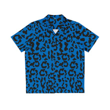 Load image into Gallery viewer, Men's Hawaiian Shirt (AOP) - Leopard Camouflage - Blue-Black