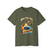 Load image into Gallery viewer, Unisex Ultra Cotton Tee - Rocket revolution - World Space Week 2026