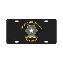 Load image into Gallery viewer, Army - 1st Bn 36th Infantry DUI - Spartans - Veteran Classic License Plate
