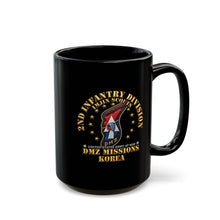 Load image into Gallery viewer, Black Mug (15oz) - Army - 2nd Infantry Division - ImJin Scout - DMZ Missions - 3D - Enhanced