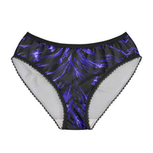 Load image into Gallery viewer, Women's Briefs (AOP) - Futuristic zebra with neon glow