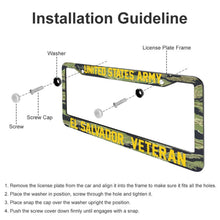 Load image into Gallery viewer, EL SALVADOR VETERAN - All Over Print License Plate Frame License Plate Frame Black