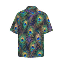 Load image into Gallery viewer, Peacock feathers Men's All Over Print Hawaiian Shirt With Chest Pocket