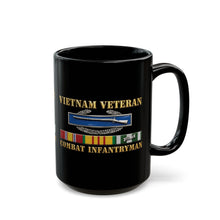 Load image into Gallery viewer, Black Mug (15oz) - Army - Vietnam Veteran - Cbt Infantryman w CIB VN SVC - 3D X 300