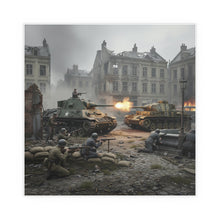 Load image into Gallery viewer, Indoor and Outdoor Silk Posters - US Tank Destroyer - M10 Wolverine Battles a German Panzer Tank