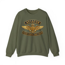 Load image into Gallery viewer, Crewneck Sweatshirt - USCG - Aviator Badge w txt - 3D - Enhanced
