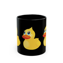 Load image into Gallery viewer, Black Mug 15oz - Yellow Rubber Duck - Oblique Left Front X 300