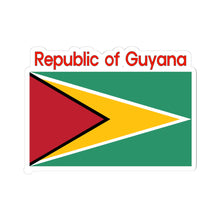 Load image into Gallery viewer, Kiss-Cut Stickers - Flag - Republic of Guyana w Republic of Guyana X 300