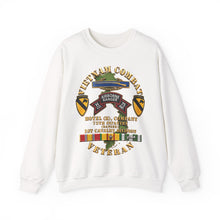 Load image into Gallery viewer, Crewneck Sweatshirt - Army - Vietnam Combat Vet - H Co 75th Infantry (Ranger) - 1st Cavalry Div SSI - 3D - Enhanced