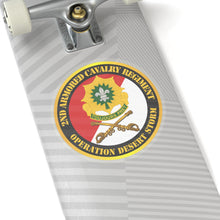 Load image into Gallery viewer, Kiss-Cut Stickers - Army - 2nd Armored Cavalry Regiment DUI - Red White - Operation Desert Storm