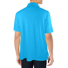 Load image into Gallery viewer, Charlies Polo Golf Shirt with Sky Blue Panel - Right