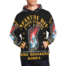 Load image into Gallery viewer, Men's All Over Print Hoodie (USA Size) (Model H13) - 2nd Infantry Division - ImJin Scout -DMZ Missions