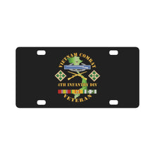 Load image into Gallery viewer, Army - Vietnam Combat Infantry Veteran w 4th Inf Div SSI V1 Classic License Plate