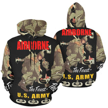 Load image into Gallery viewer, Men's All Over Print Hoodie (USA Size) (Model H13) - Airborne Poster wi Backgrnd w Badges