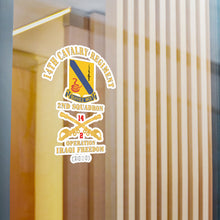 Load image into Gallery viewer, Kiss-Cut Vinyl Decals - Army - 14th Cavalry Regiment w Cav Br - 2nd Squadron - Operation Iraqi Freedom - 2010 - Red Txt X 300