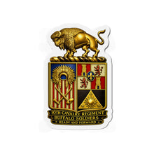 Load image into Gallery viewer, Die-Cut Magnet - Army - 10th Cavalry Regiment - BUffalo Soldiers - COA - Ready and Forward - 3D Enhanced