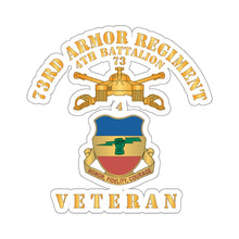 Load image into Gallery viewer, Kiss-Cut Stickers - 4th Battalion 73rd Armor Regiment - Veteran W DUI wo At War - Br X 300