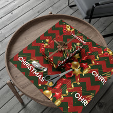 Load image into Gallery viewer, Gift Wrap Papers - Chevron Pattern - Christmas Wrapper - Merry Christmas