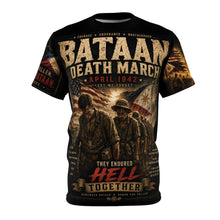 Load image into Gallery viewer, Bataan Death March Tribute Tee — April 1942 Philippine & US Soldiers Memorial Shirt - NEVER FORGET!