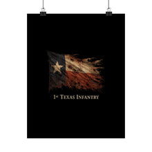 Load image into Gallery viewer, Matte Poster - 1st Texas Infantry in the cornfield - Tattered Texas pride in battle - Left