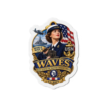 Load image into Gallery viewer, Die-Cut Magnet - WAVES - Women Accepted for Volunteer Emergency Service WWII - 3D - Enhanced