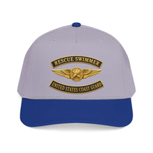 Load image into Gallery viewer, Mid Profile Baseball Cap - USCG - Aviation Rescue Swimmer w txt - 3D - Enhanced