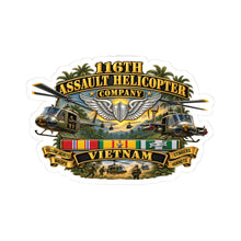 Load image into Gallery viewer, Kiss-Cut Stickers - Army - 116th Assault Helicopter Co w Aviator Badge w VN SVC - HORNETS - 3D - Enhanced