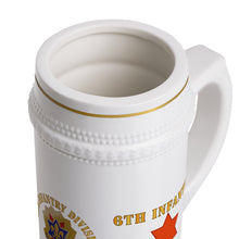 Load image into Gallery viewer, United States Army 6th Infantry Division "Red Star" Veteran Stein Mug