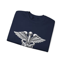 Load image into Gallery viewer, Crewneck Sweatshirt - Army Medical Service Corps (MS) Branch Insignia - 3D - Silver - Enhanced