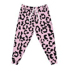 Load image into Gallery viewer, Athletic Joggers (AOP) - Leopard Camouflage - Baby Pink - Black