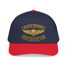 Load image into Gallery viewer, Mid Profile Baseball Cap - USCG - Aviation Rescue Swimmer w txt - 3D - Enhanced