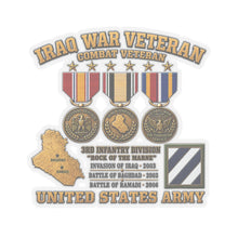 Load image into Gallery viewer, Kiss-Cut Stickers - Army - Iraq War Veteran - 3rd Infantry Division - 3D - Enhanced
