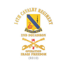 Load image into Gallery viewer, Kiss-Cut Vinyl Decals - Army - 14th Cavalry Regiment w Cav Br - 2nd Squadron - Operation Iraqi Freedom - 2010 - Red Txt X 300