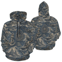 Load image into Gallery viewer, AOP Hoodie - Navy Heritage Men's All Over Print Hoodie (USA Size)
