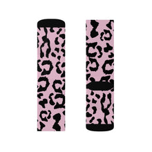 Load image into Gallery viewer, Sublimation Socks - Leopard Camouflage - Baby Pink - Black