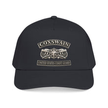 Load image into Gallery viewer, Mid Profile Baseball Cap - USCG - Coxswain w txt - Silver - 3D - Enhanced