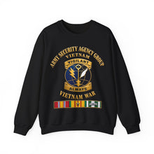 Load image into Gallery viewer, Crewneck Sweatshirt - Army - Army Security Agency Group DUI - w SVC Ribbons - 3D - Enhanced