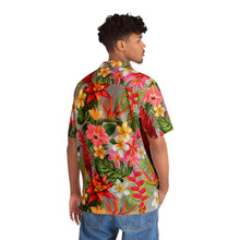 Load image into Gallery viewer, Men's Hawaiian Shirt (AOP) - Light Grey - Tropical Flowers X 300
