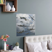 Load image into Gallery viewer, Indoor and Outdoor Silk Posters - German jet fighters attacking US bombing formations