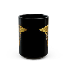 Load image into Gallery viewer, Black Mug (15oz) - Army Medical Specialist Corps Branch Insignia - 3D - Enhanced