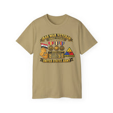 Load image into Gallery viewer, Unisex Ultra Cotton Tee - Army - Iraq War Veteran - Ribbon Bar - Map - SSI - 1st Armored Division - 3D - Enhanced