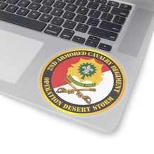 Load image into Gallery viewer, Kiss-Cut Stickers - Army - 2nd Armored Cavalry Regiment DUI - Red White - Operation Desert Storm