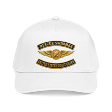 Load image into Gallery viewer, Mid Profile Baseball Cap - USCG - Aviation Rescue Swimmer w txt - 3D - Enhanced