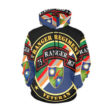 Load image into Gallery viewer, Men's All Over Print Hoodie (USA Size) (Model H13) - Ranger Regiment Veteran - Scroll - DUI