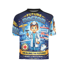 Load image into Gallery viewer, Little Kids' All Over Print Crew Neck T-Shirt -Young Patriot - Future Doctor
