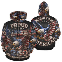 Load image into Gallery viewer, Proud to be American - 250th anniversary w Fireworks Men's All Over Print Hoodie (USA Size) (Model H13)