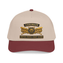 Load image into Gallery viewer, Mid Profile Baseball Cap - USCG - Coxswain - Auxiliary w txt - 3D - Enhanced