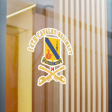 Load image into Gallery viewer, Kiss-Cut Vinyl Decals - Army - 14th Cavalry Regiment w Cav Br - Red Txt X 300