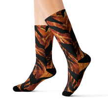 Load image into Gallery viewer, Sublimation Socks - Fiery orange tiger-stripe
