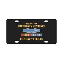 Load image into Gallery viewer, Army - Operation Freedoms Sentinel (OFS) SVC Bar w CIB - Combat Veteran X 300 Classic License Plate